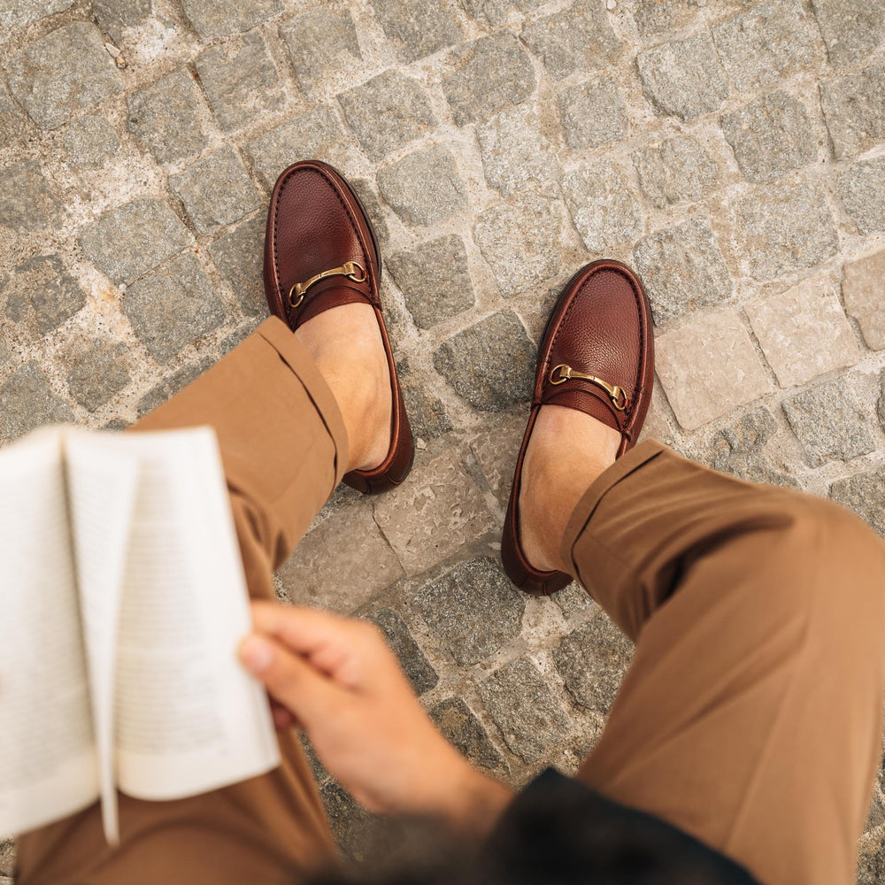 The Essential Burgundy Brown Buckled Loafers | Hides&Cult