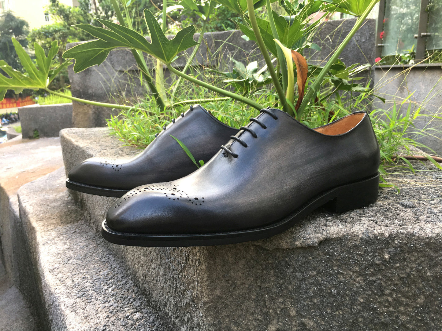 Marble Patina Finish Whole-cut Oxfords | Hides&Cult