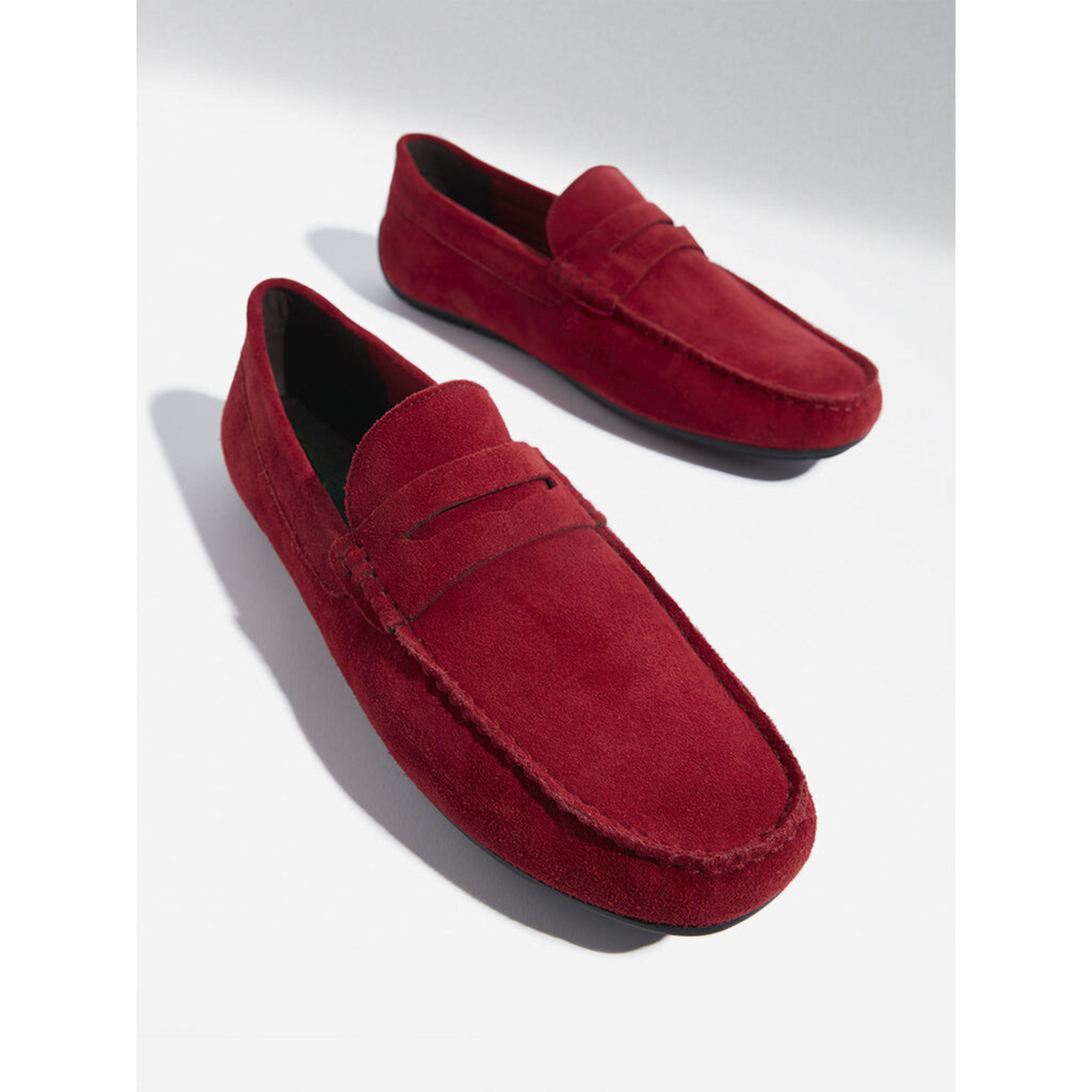 Florida Classic Loafers in Suede Red Leather Men's | Hides&Cult