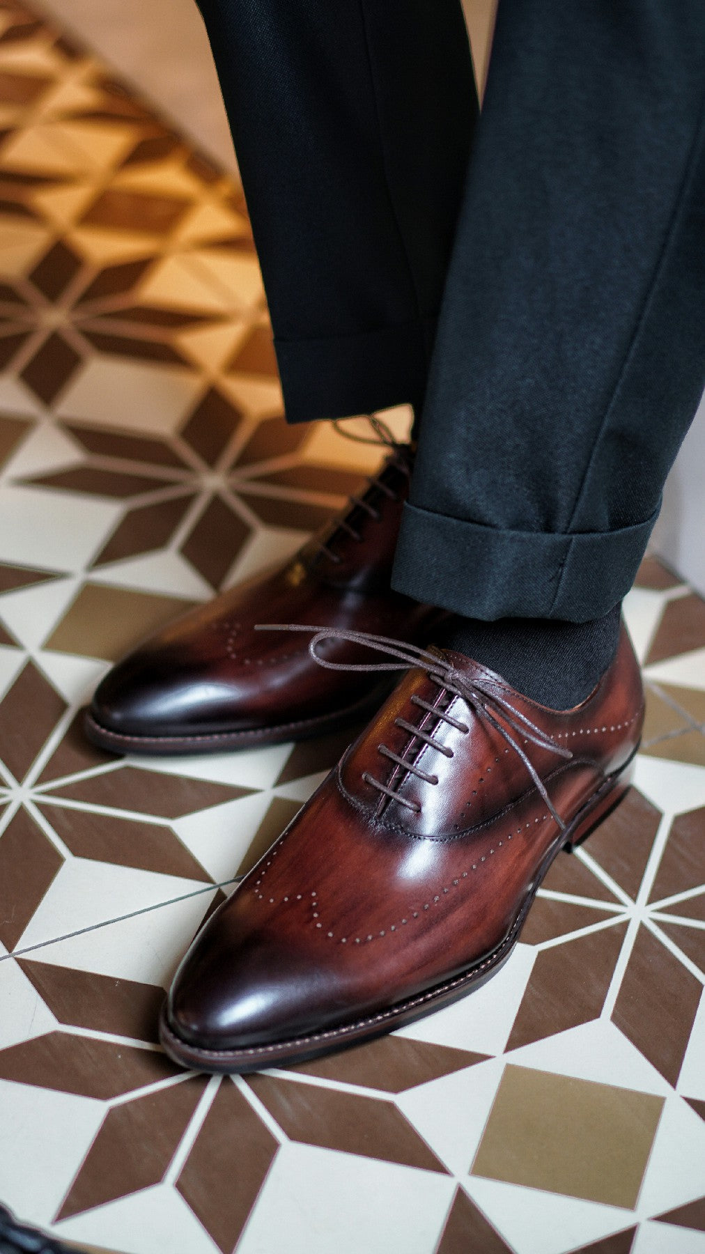 Black Luxury Italian Cut Oxford Shoes | Hides&Cult