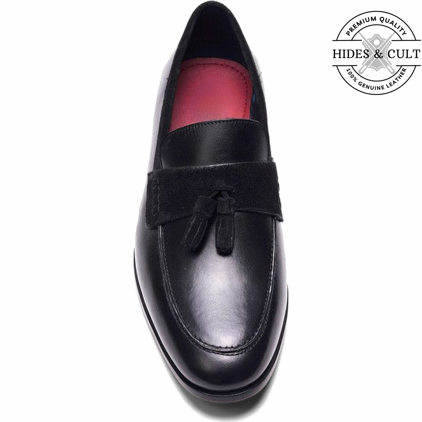 Black Tassel Leather SlipOn Loafers - CLEARANCE EVENT