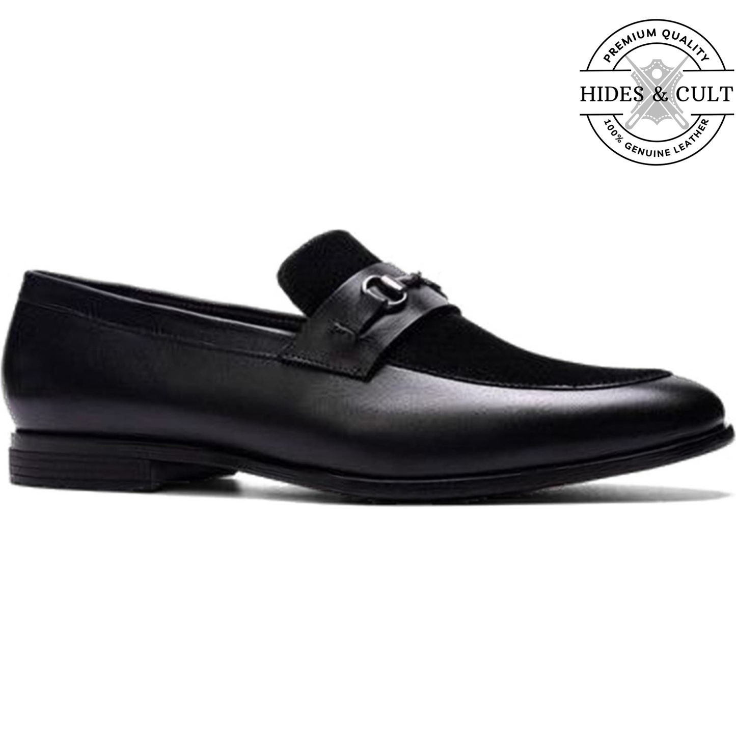 Black Buckled Leather SlipOn Loafers - CLEARANCE EVENT