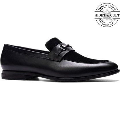 Black Buckled Leather SlipOn Loafers - CLEARANCE EVENT