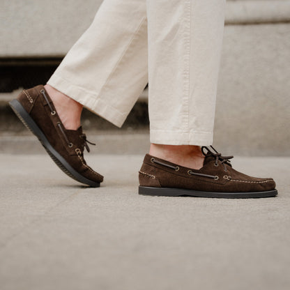 GANBATTE - DARK BROWN SUEDE | Hides&Cult