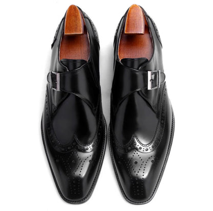 Single Monk Brogue Strap Shoes | Hides&Cult