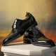 Black Patent Lace Up Brogue Shoes | Hides&Cult
