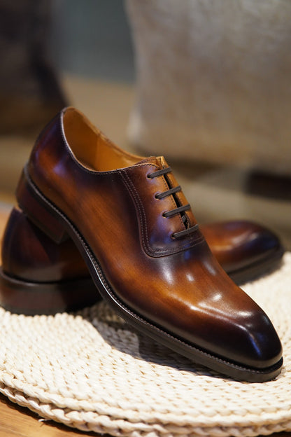 Patina Tan Derby Lace Up Shoes | Hides&Cult