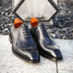 Grey Patina Finish Whole-cut Oxfords | Hides&Cult