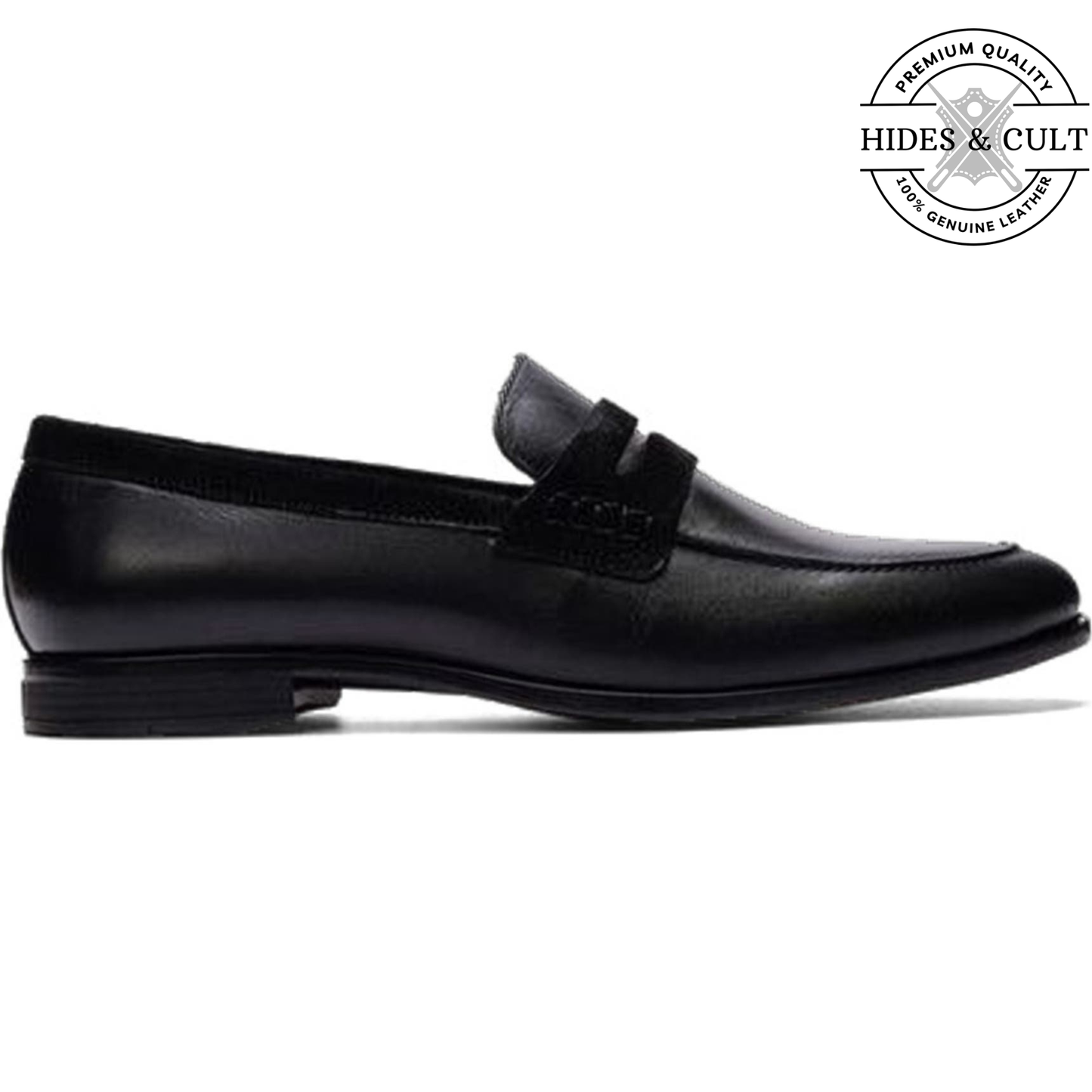 Classic Black Leather Moccasin Loafers - CLEARANCE EVENT