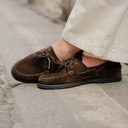 GANBATTE - DARK BROWN SUEDE | Hides&Cult