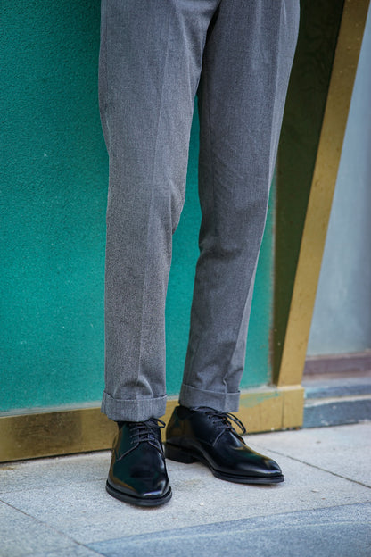Black Derby Lace Up Shoes - Pointed Toe | Hides&Cult
