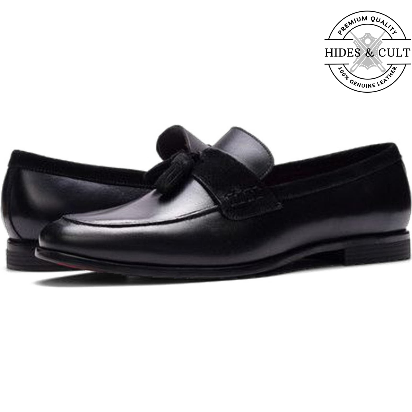 Black Tassel Leather SlipOn Loafers - CLEARANCE EVENT