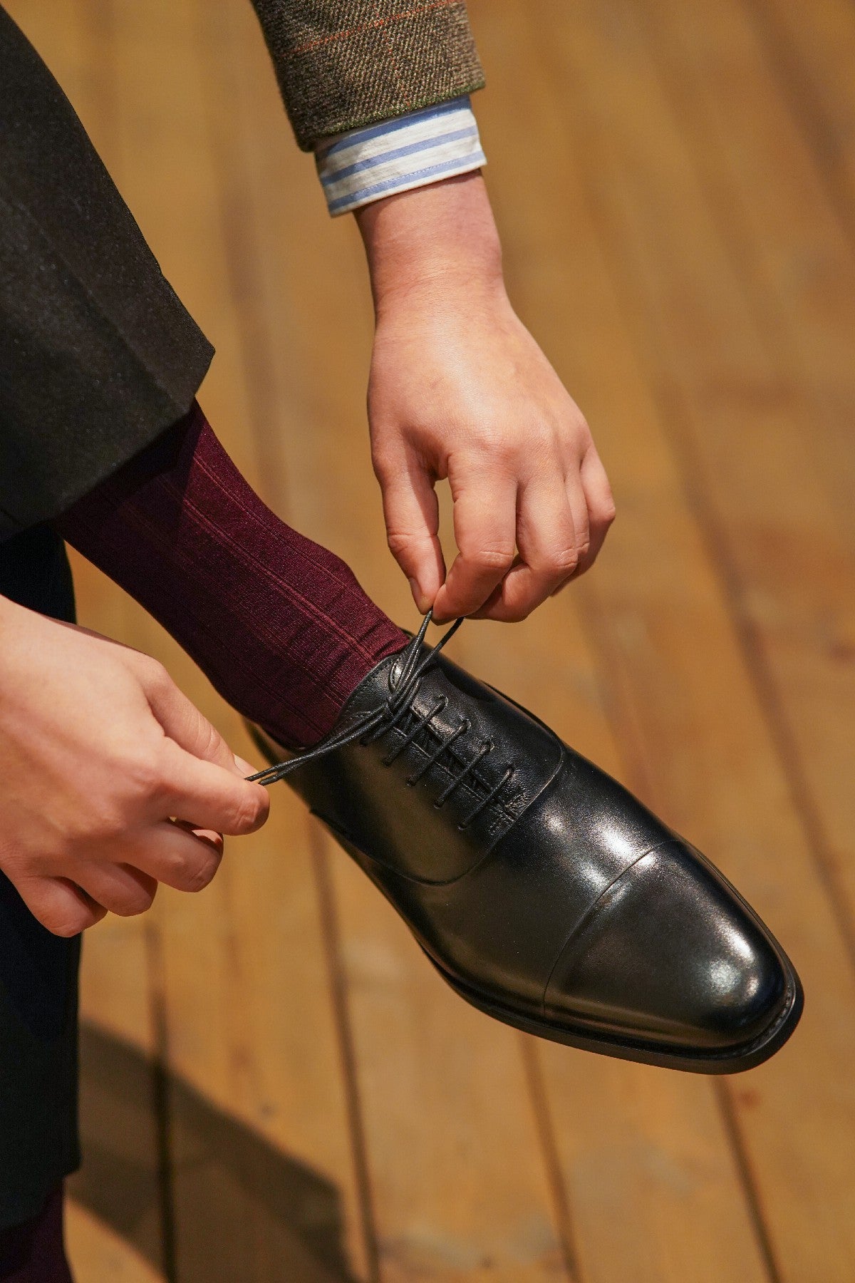 Black Cap Toe Leather Oxfords - Italian Square Toe | Hides&Cult