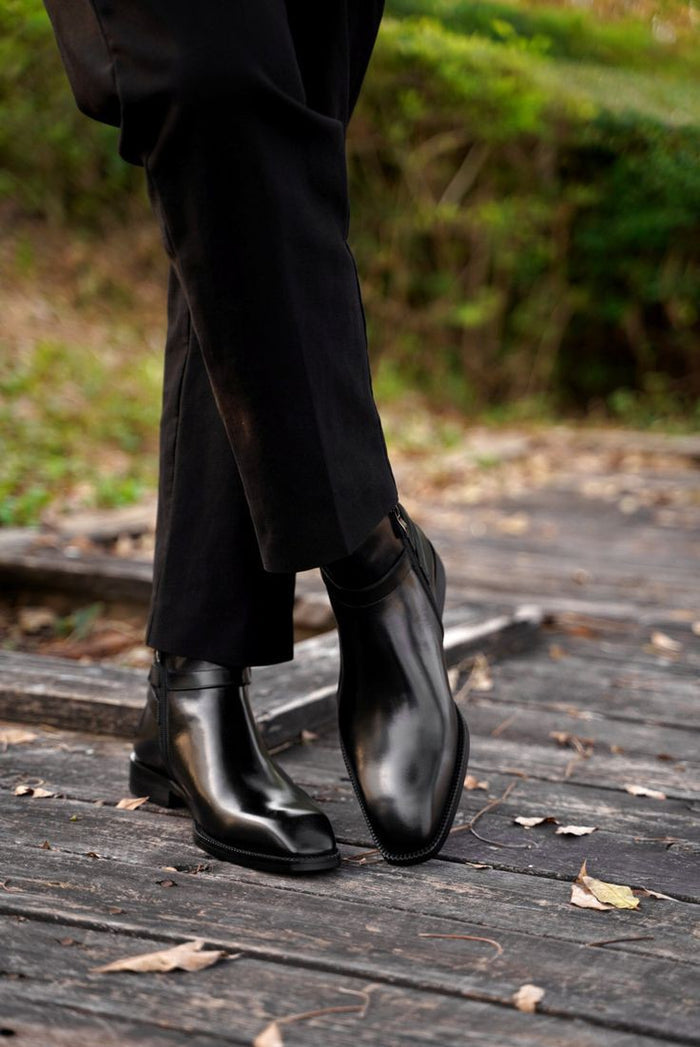 Patina Brown Classic Italian Single Strap Chelsea Boots | Hides&Cult