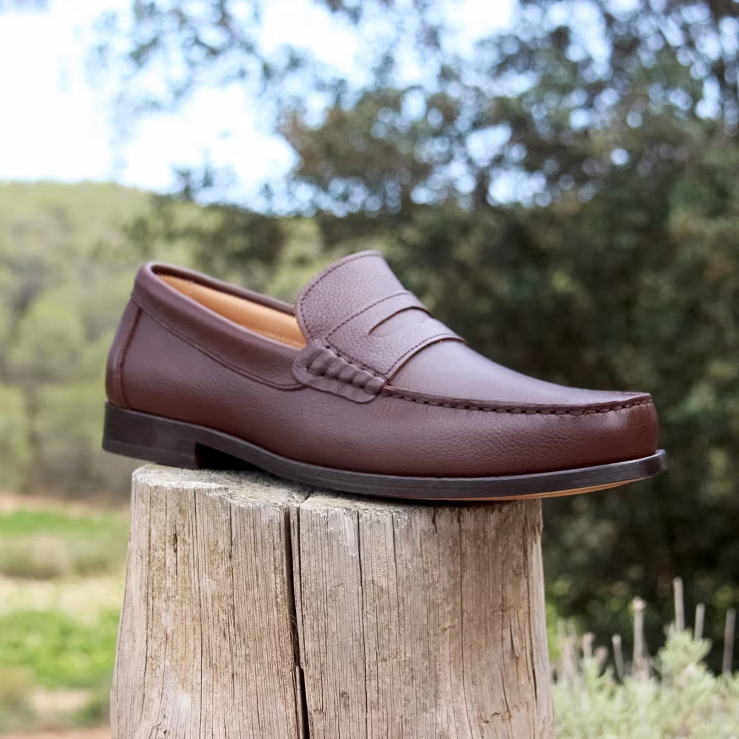 Men Black Grained Genuine Leather Moccasins | Hides&Cult