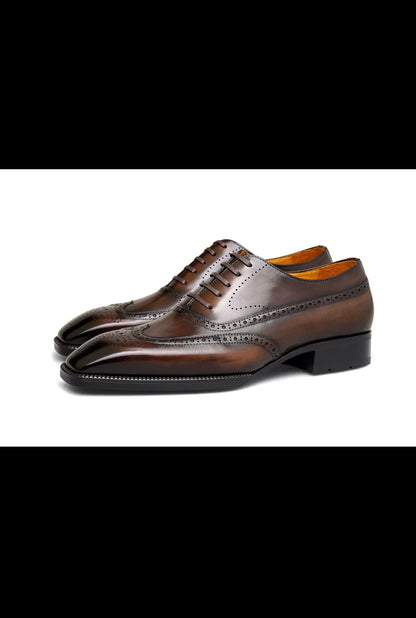 Brown Full Oxford Brogue Shoes | Hides&Cult