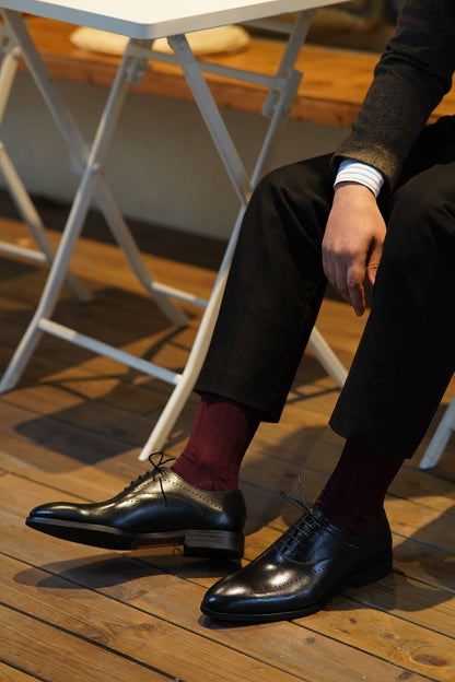 Black Luxury Italian Cut Oxford Shoes | Hides&Cult