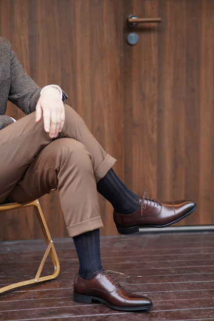 Brown Cap Toe Leather Oxfords - Round Toe | Hides&Cult