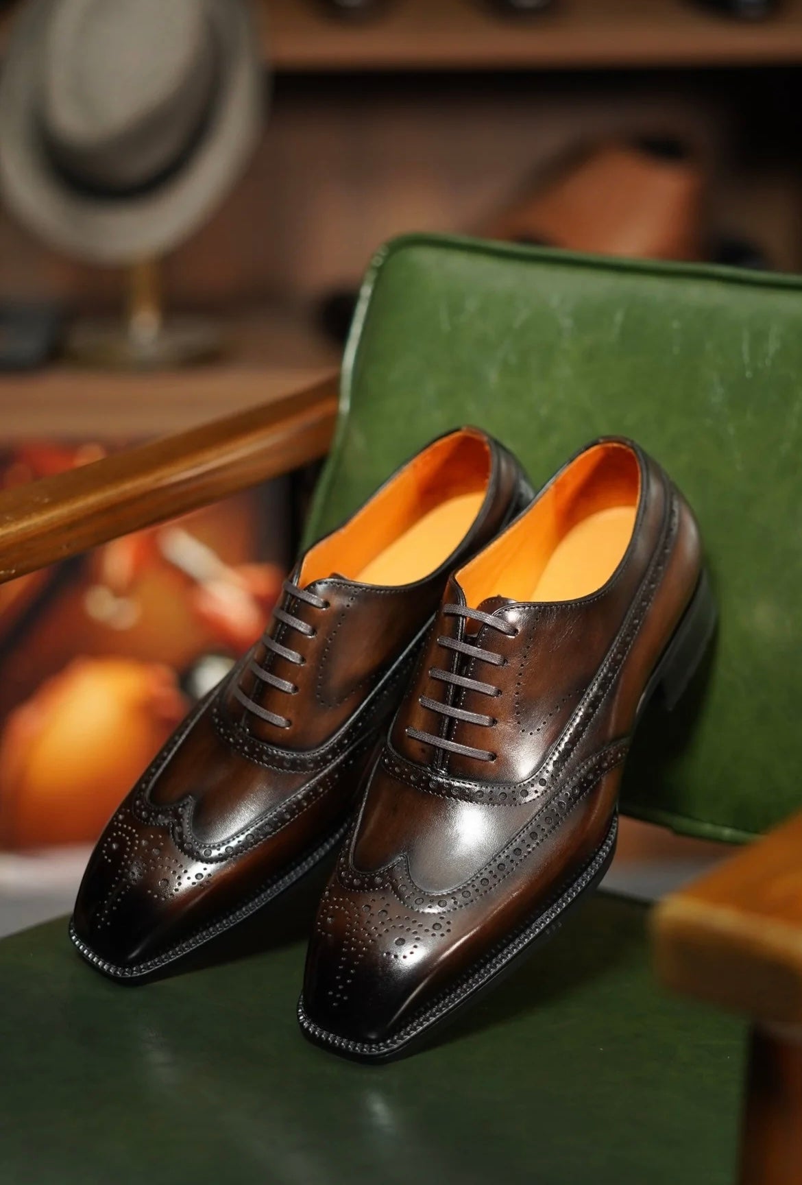 Brown Full Oxford Brogue Shoes | Hides&Cult