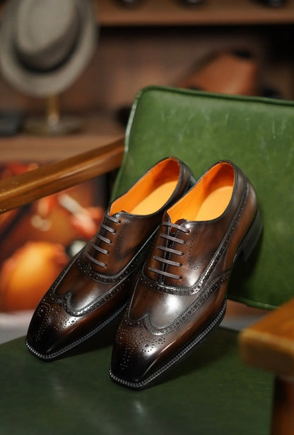 Brown Full Oxford Brogue Shoes | Hides&Cult