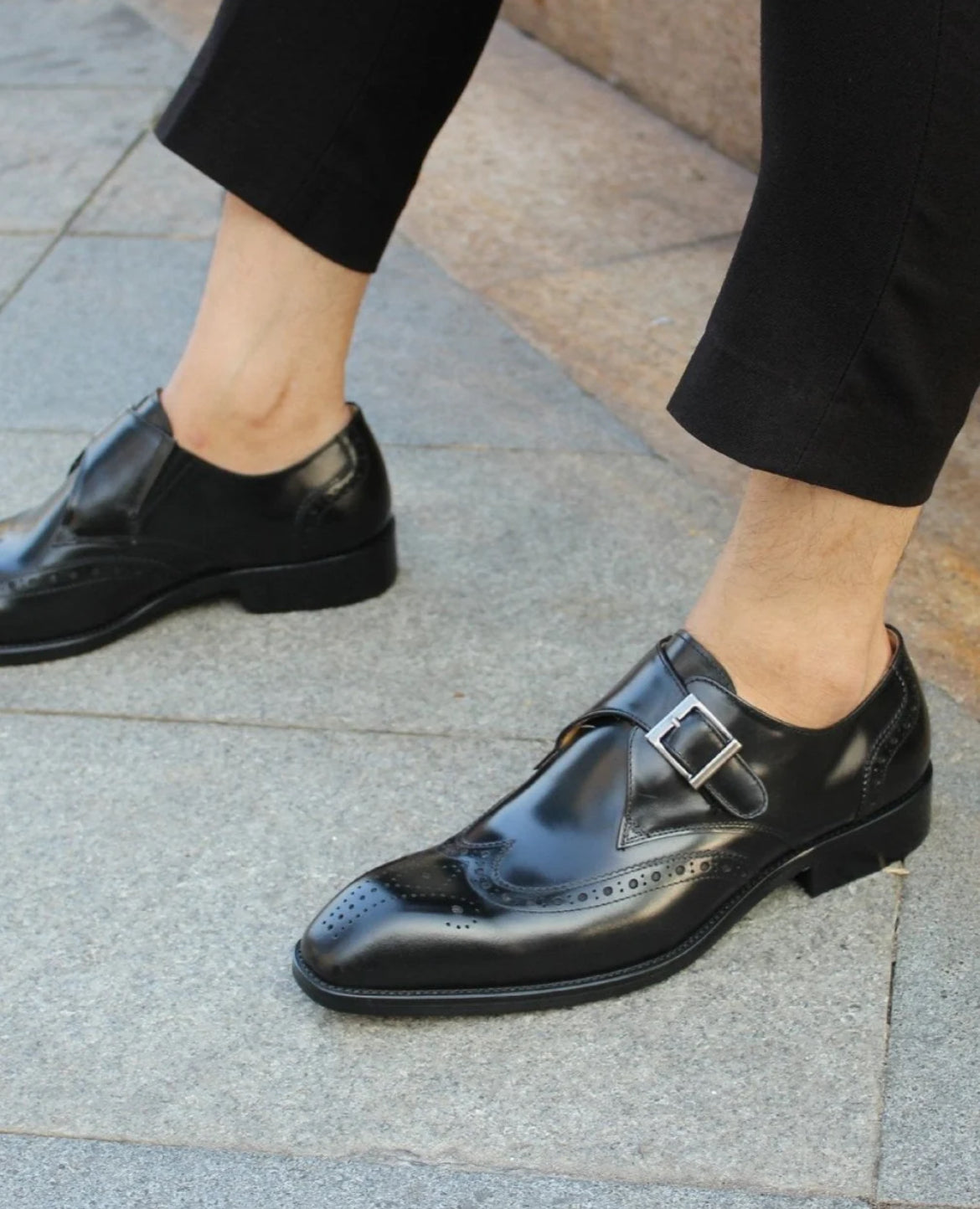 Single Monk Brogue Strap Shoes | Hides&Cult