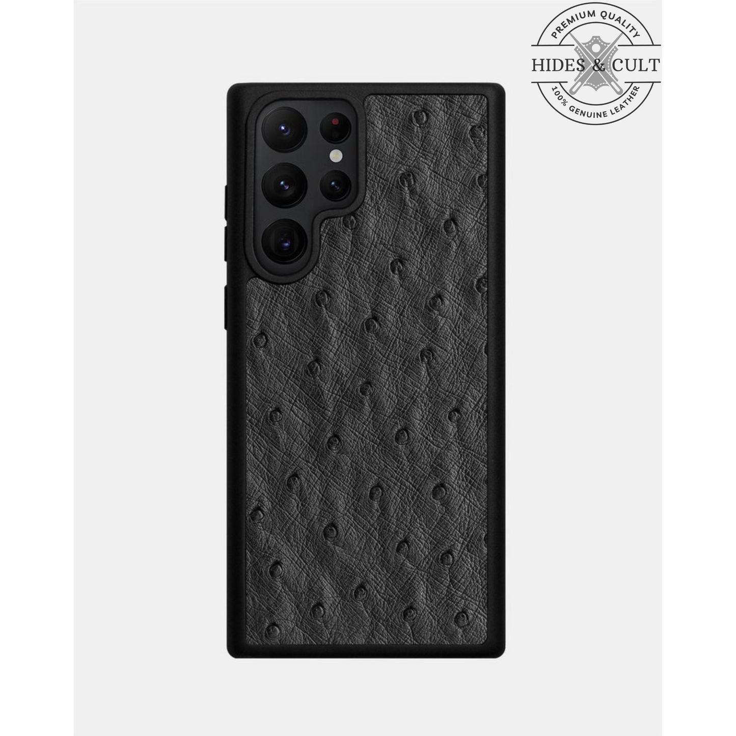 Luxury Exotic Ostrich Print Shockproof Genuine Leather Samsung Galaxy Series Cases