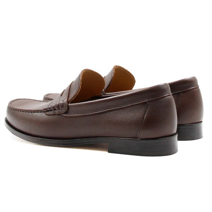 Men Black Grained Genuine Leather Moccasins | Hides&Cult