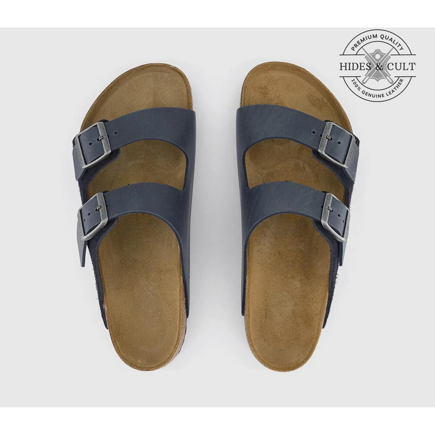 California Two Strap Sandals in Suede Oiled Leather Men's | Hides&Cult