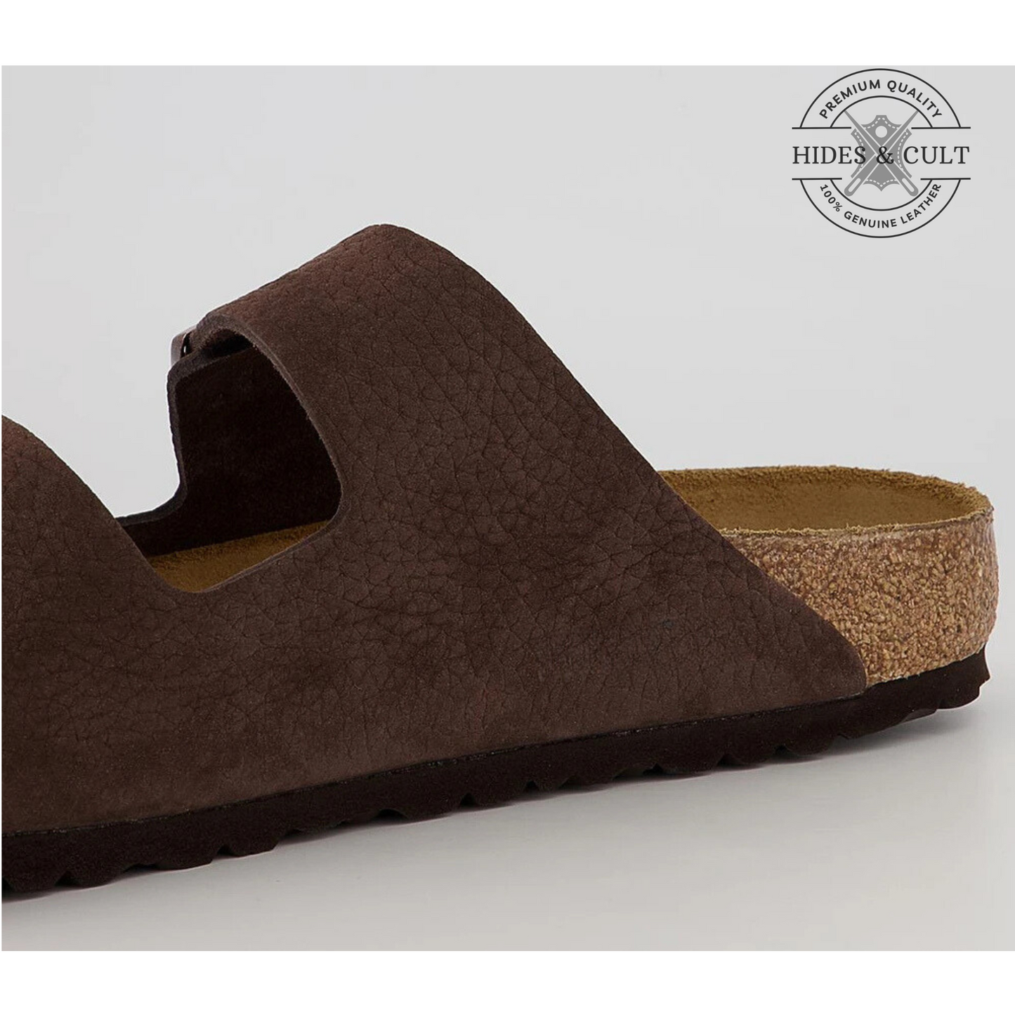 California Two Strap Sandals in Nubuck Brown Leather Men's | Hides&Cult