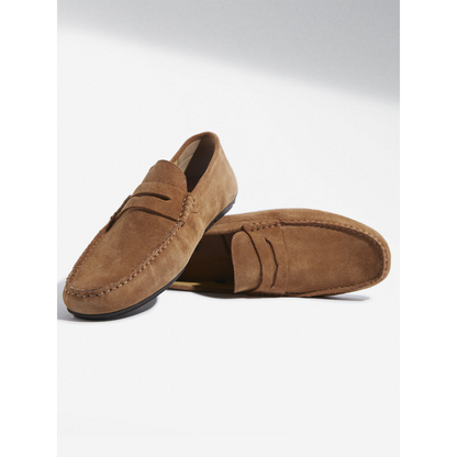 Florida Classic Loafers in Suede Mustard Leather Men's | Hides&Cult