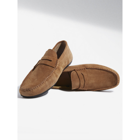 Florida Classic Loafers in Suede Mustard Leather Men's | Hides&Cult