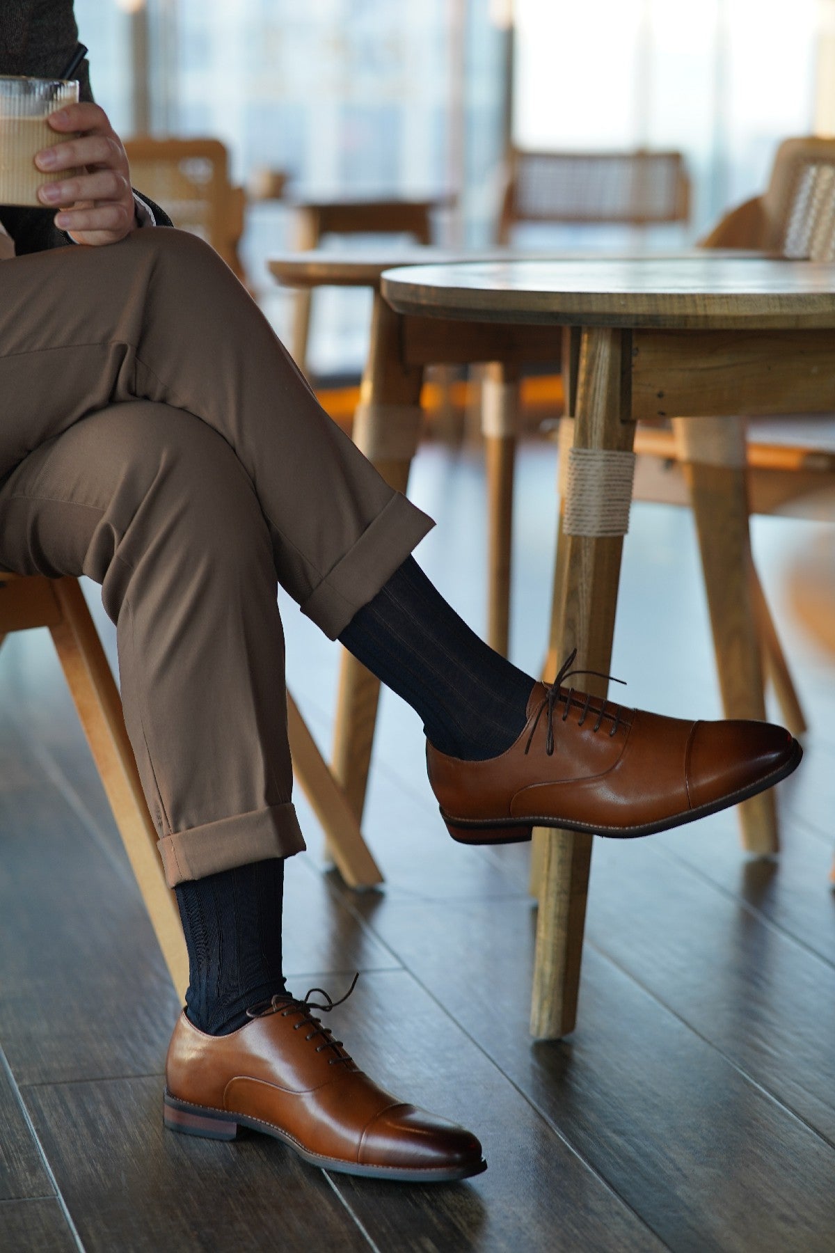 Black Cap Toe Leather Oxfords - Italian Square Toe | Hides&Cult