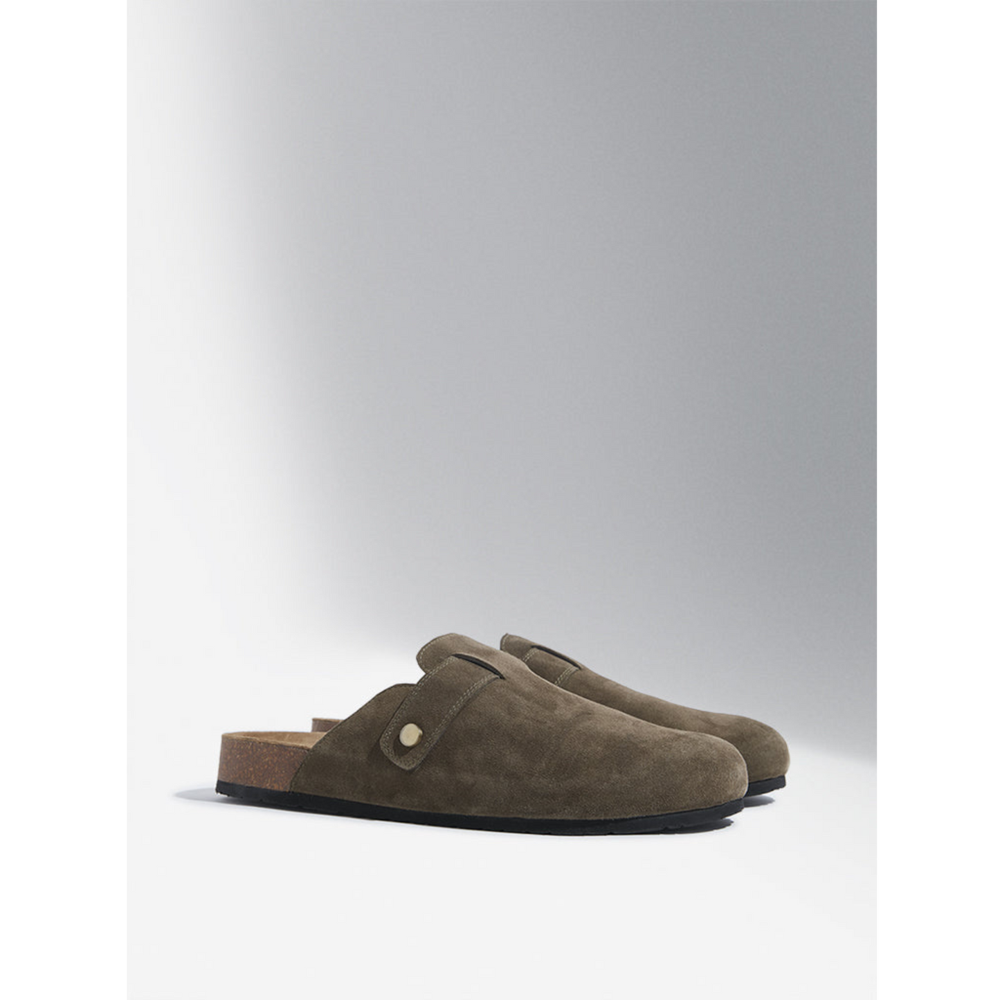 Brooklyn Slip-On Sandals in Suede Olive Leather Men's | Hides&Cult