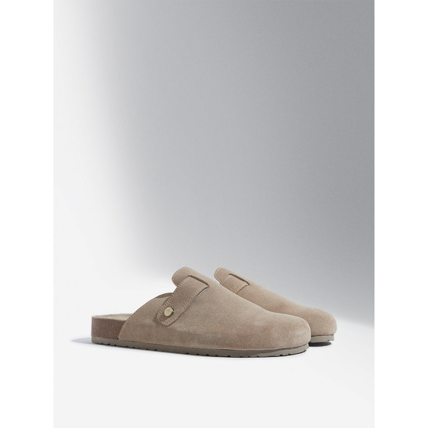 Brooklyn Slip-On Sandals in Suede Taupe Leather Men's | Hides&Cult