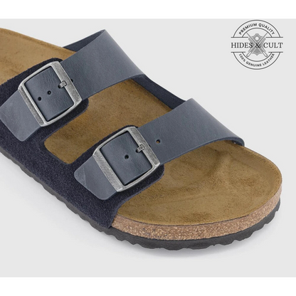 California Two Strap Sandals in Suede Oiled Leather Men's | Hides&Cult