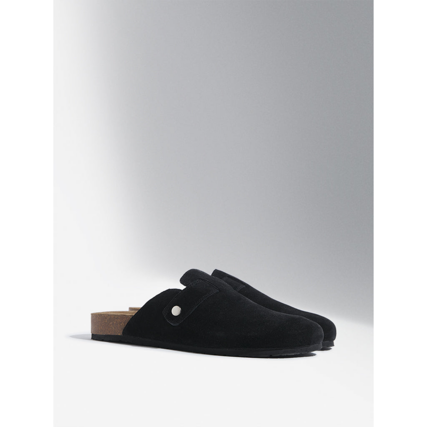 Brooklyn Slip-On Sandals in Suede Black Leather Men's | Hides&Cult