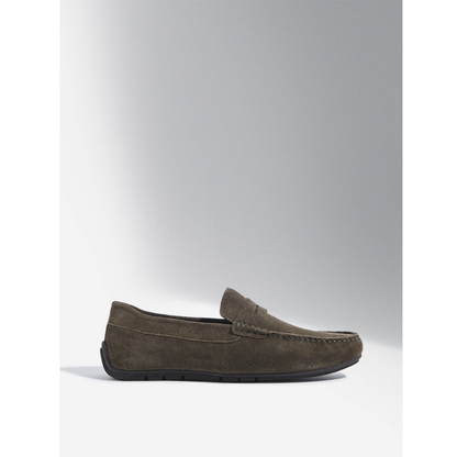 Florida Classic Loafers in Suede Olive Leather Men's | Hides&Cult