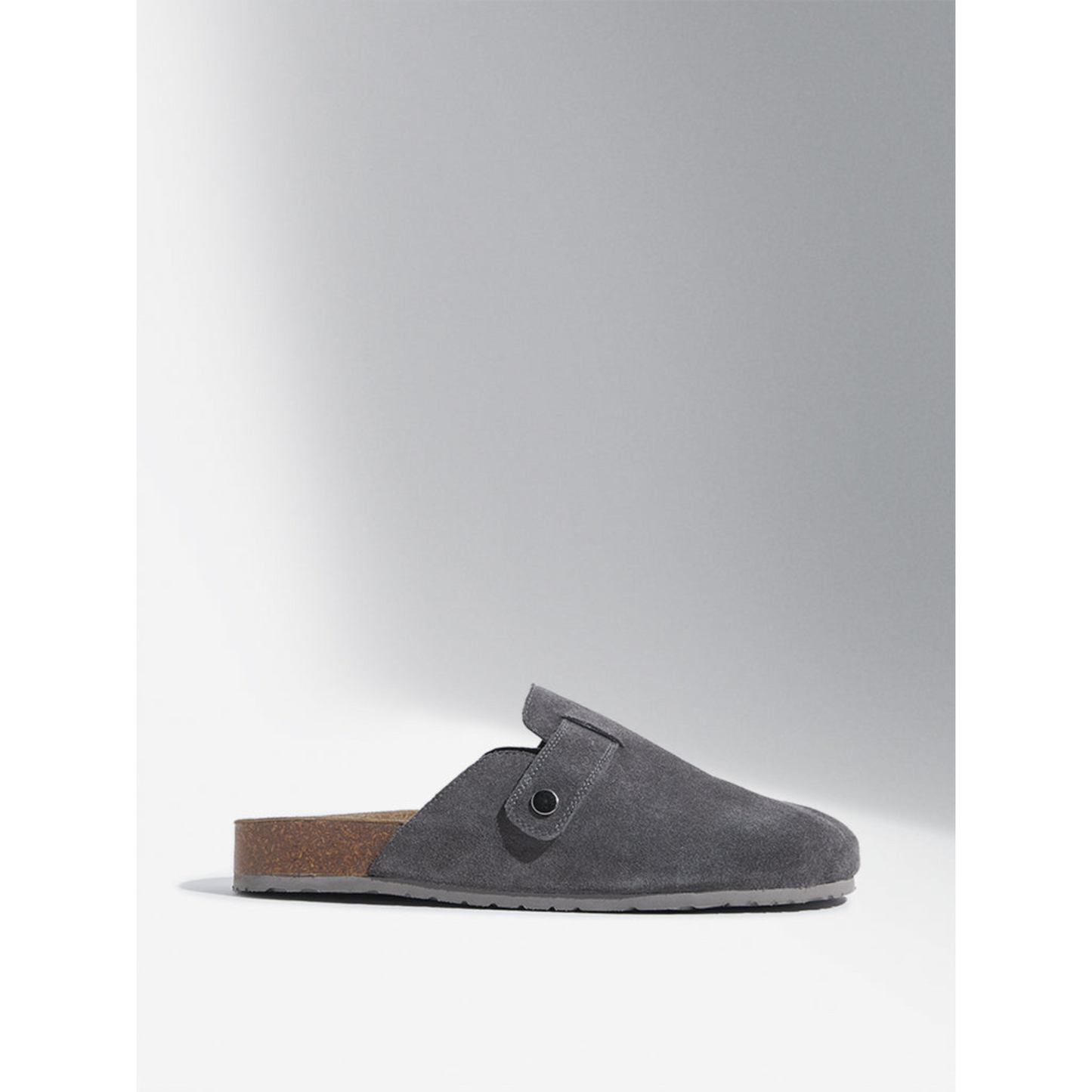 Brooklyn Slip-On Sandals in Suede Grey Leather Men's | Hides&Cult