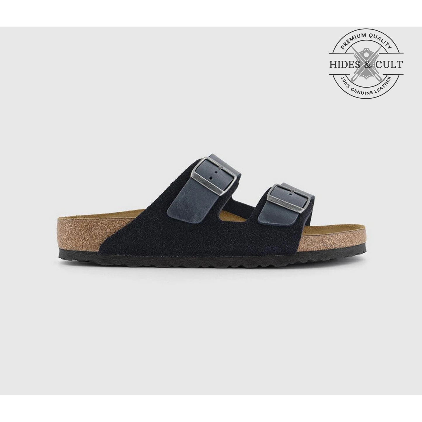 California Two Strap Sandals in Suede Oiled Leather Men's | Hides&Cult