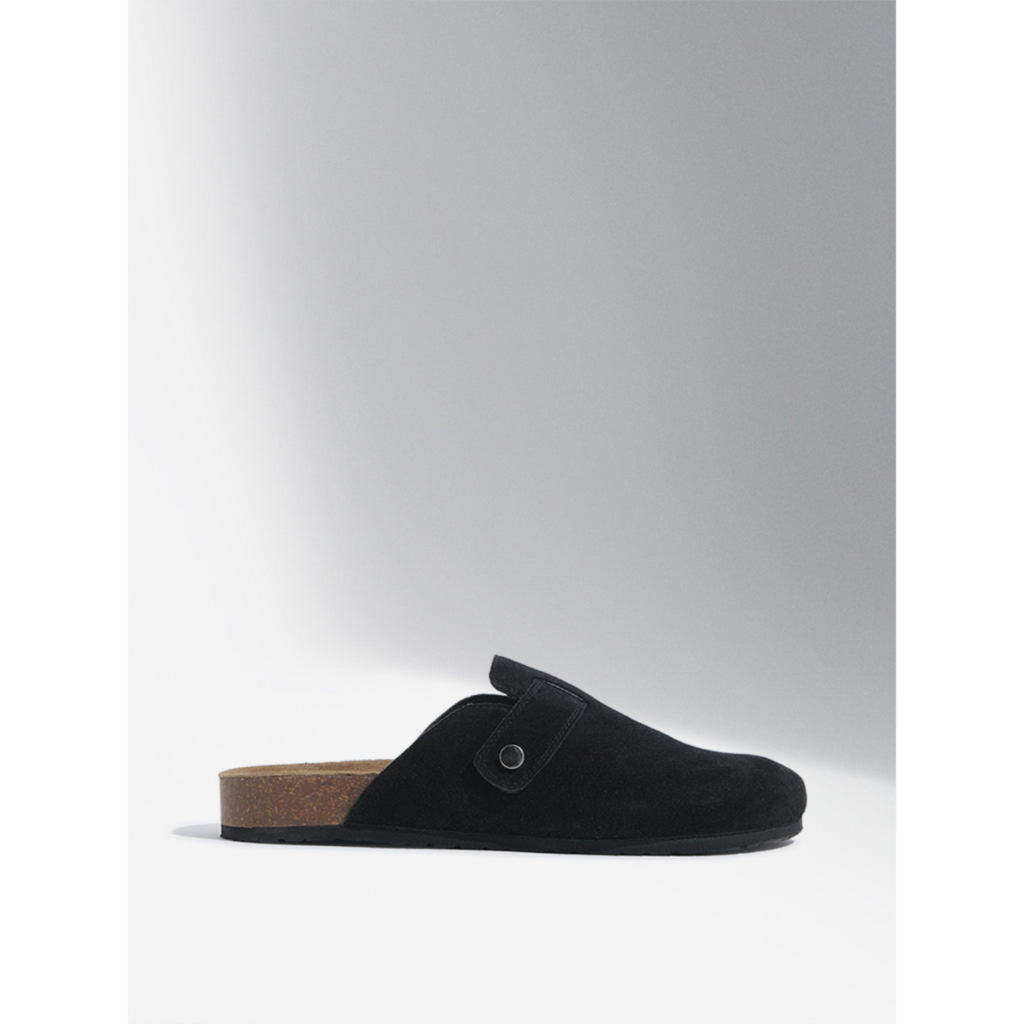 Brooklyn Slip-On Sandals in Suede Black Leather Men's | Hides&Cult