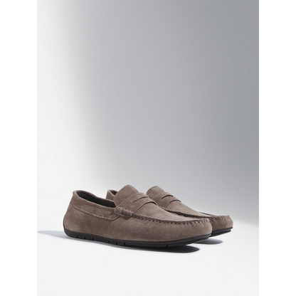 Florida Classic Loafers in Suede Grey Leather Men's | Hides&Cult