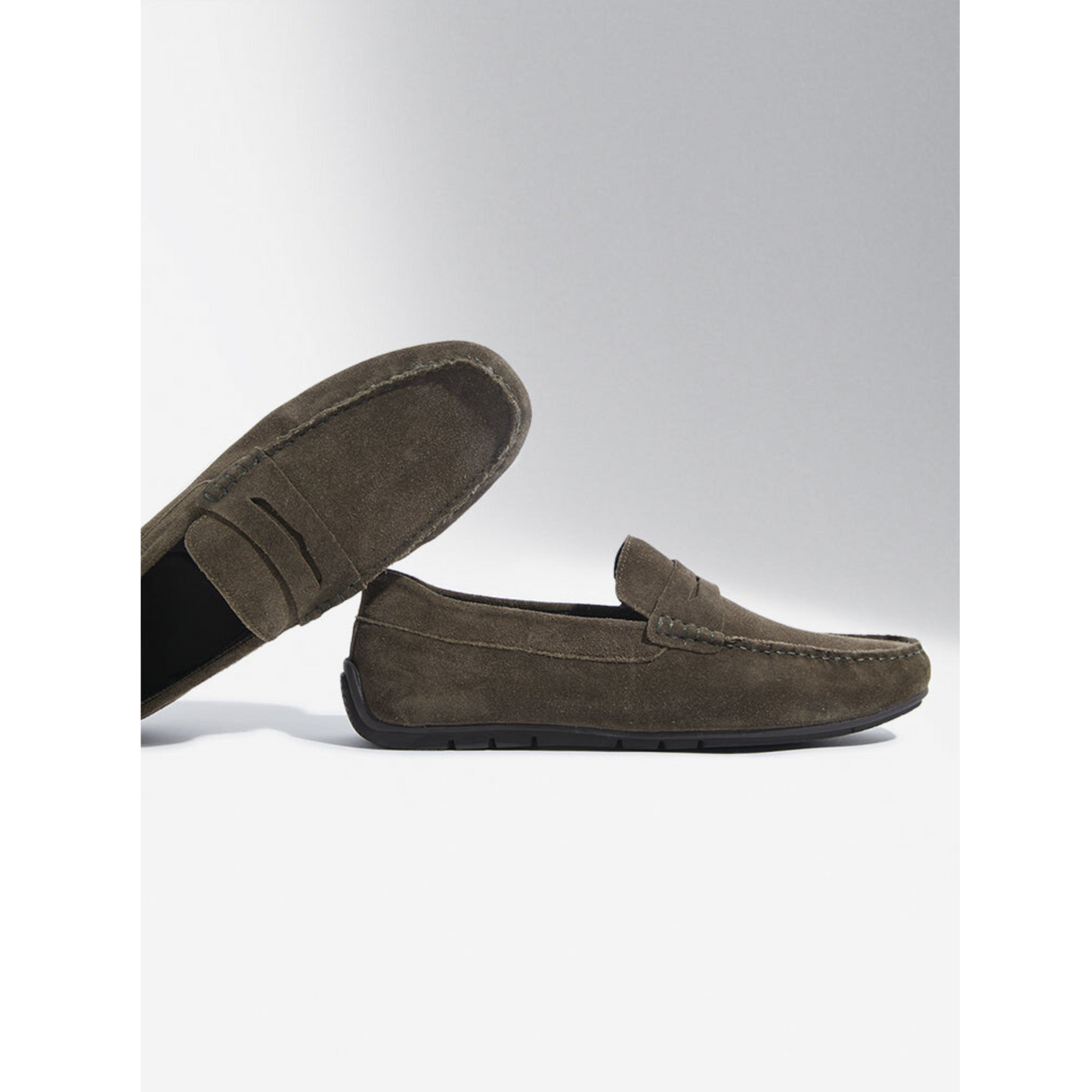 Florida Classic Loafers in Suede Olive Leather Men's | Hides&Cult