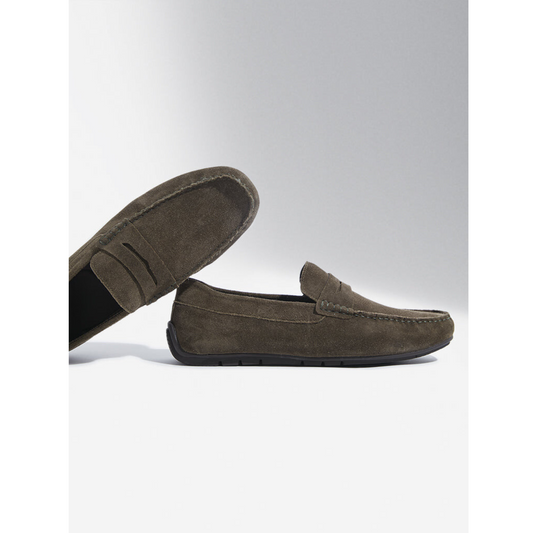 Florida Classic Loafers in Suede Olive Leather Men's | Hides&Cult