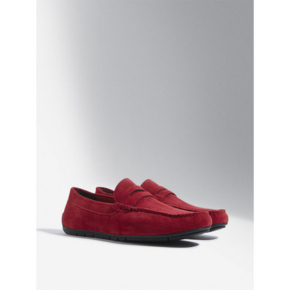 Florida Classic Loafers in Suede Red Leather Men's | Hides&Cult