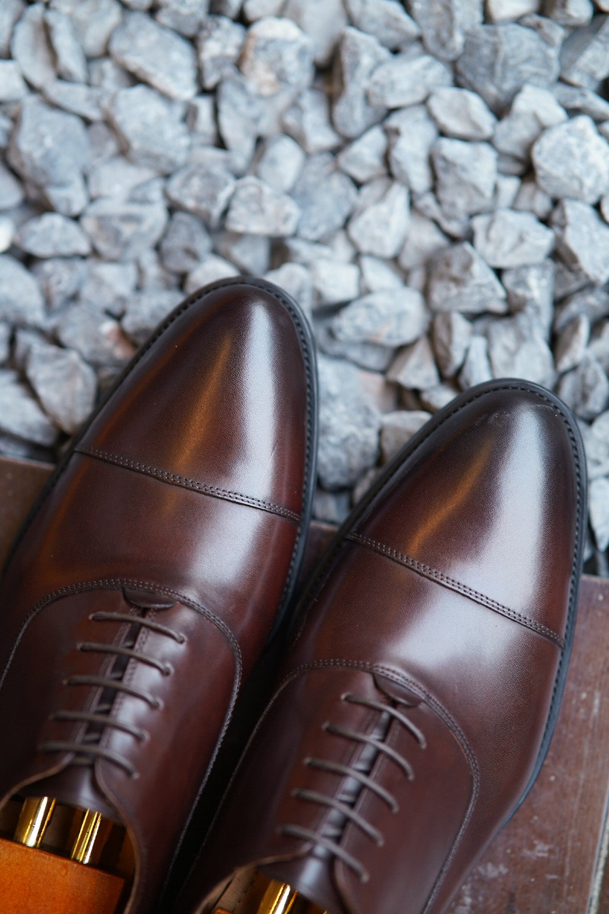 Brown Cap Toe Leather Oxfords - Round Toe | Hides&Cult