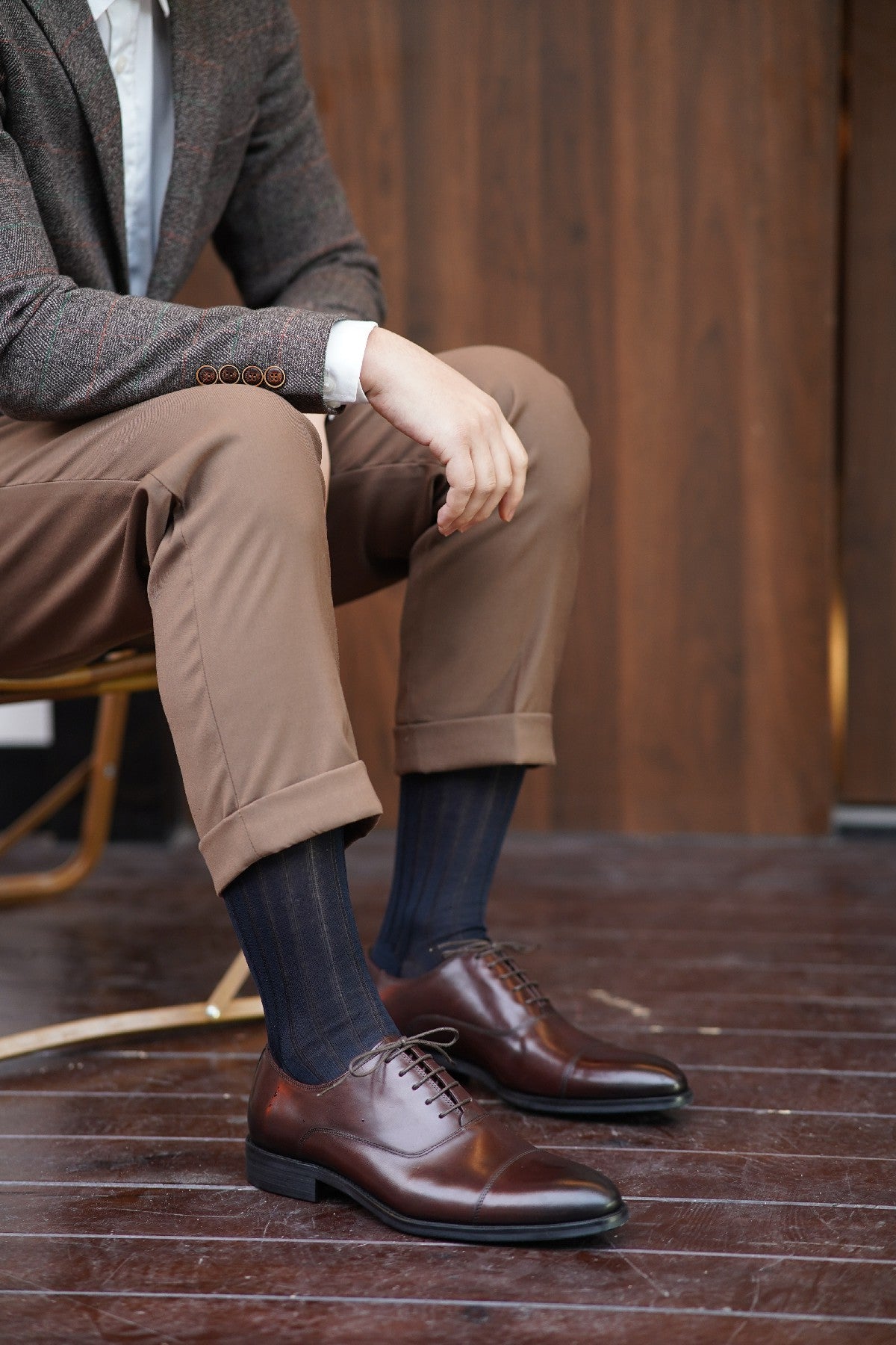Brown Cap Toe Leather Oxfords - Round Toe | Hides&Cult