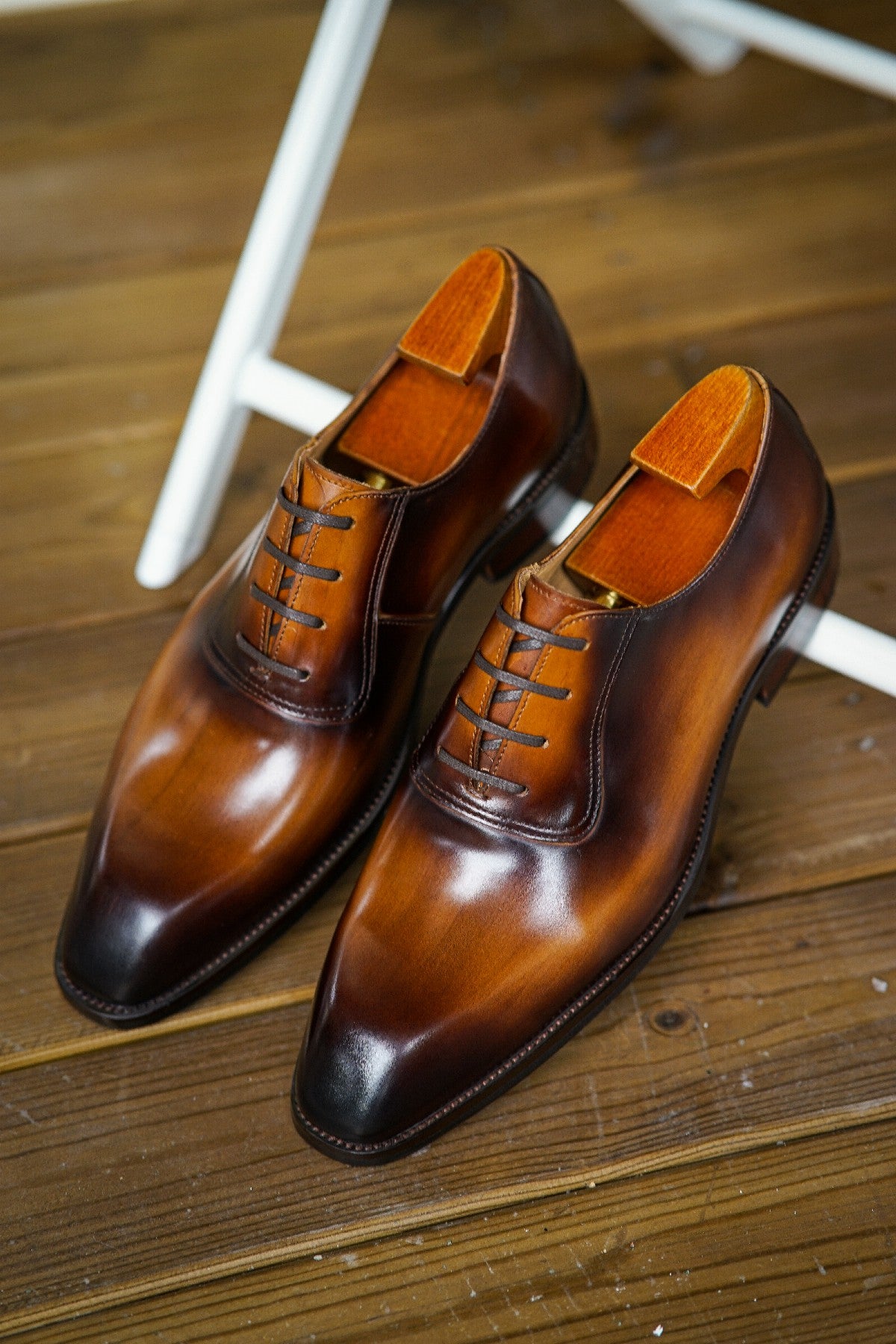 Patina Tan Derby Lace Up Shoes | Hides&Cult