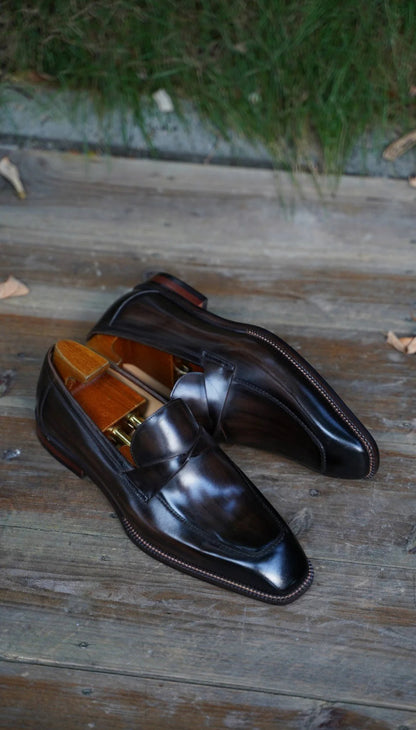 Dark Brown Patina Loafers | Hides&Cult