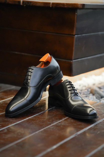 Brown Cap Toe Leather Oxfords - Round Toe | Hides&Cult
