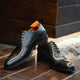 Black Cap Toe Leather Oxfords - Round Toe | Hides&Cult